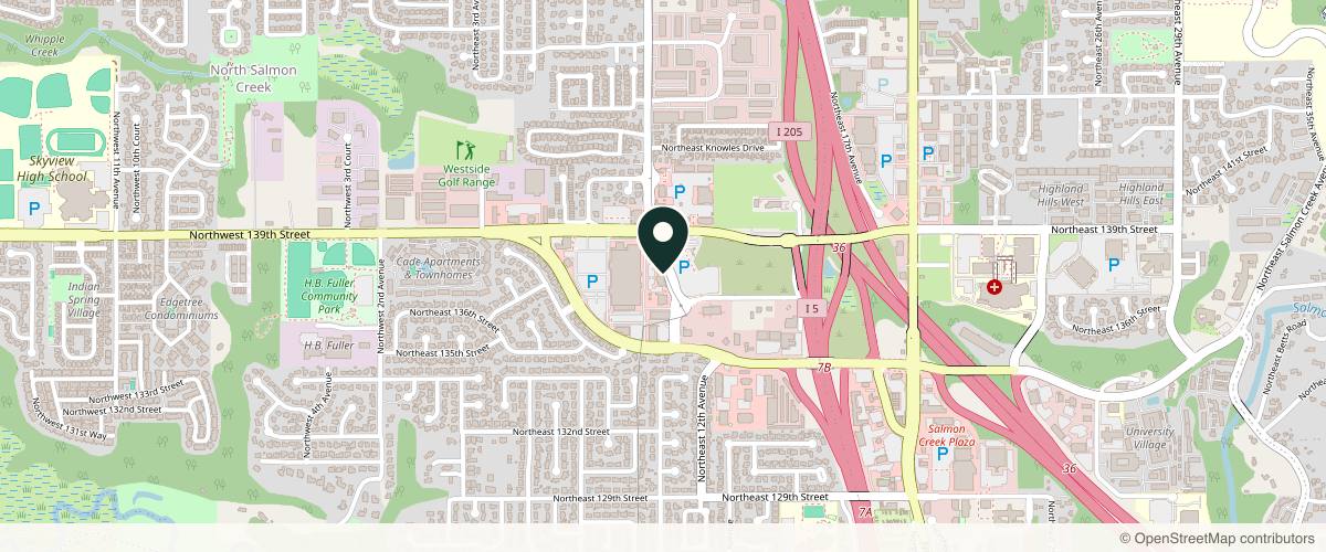 Map showing the exact location of Salmon Creek Plastic Surgery at 13712 NE 10th Ave, Vancouver, WA 98685, USA