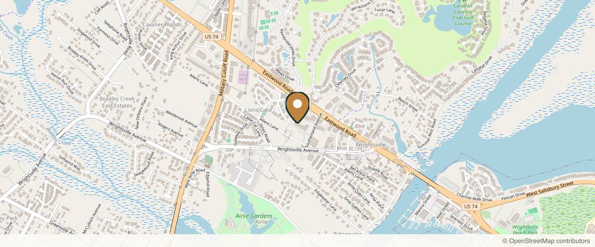 Map showing the exact location of Salt Aesthetics - Lumina Station (Formerly Coastal) at 1904 Eastwood Rd #105, Wilmington, NC 28403, USA