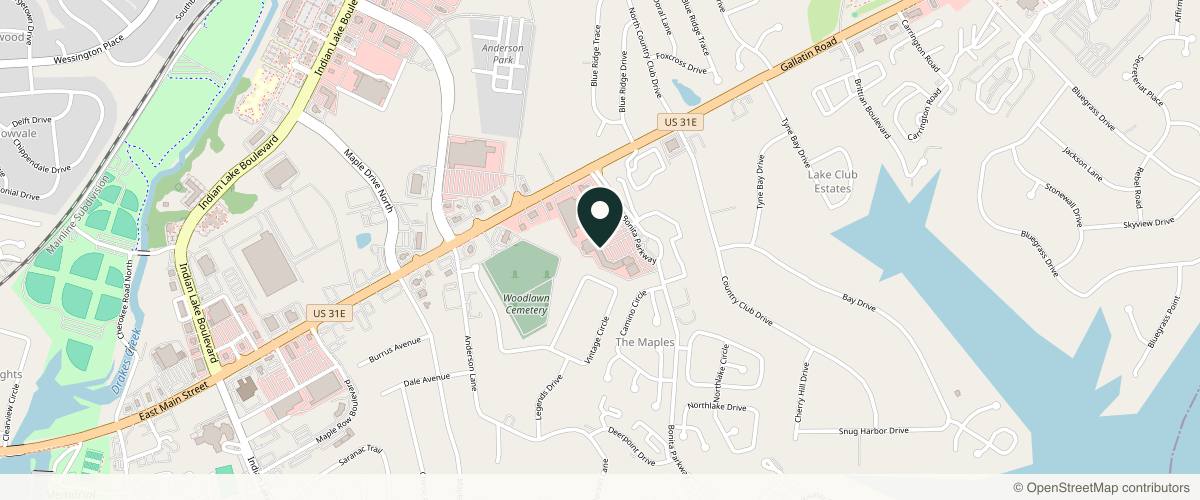 Map showing the exact location of Salt Haven Med Spa at 393 E Main St #14, Hendersonville, TN 37075, USA