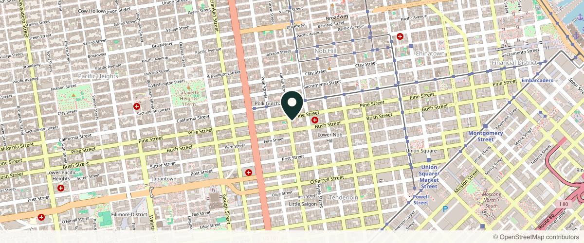 Map showing the exact location of San Francisco Plastic Surgery & Laser Center: Dr. Usha Rajagopal at 1244 Larkin St Ste 200, San Francisco, CA 94109, USA