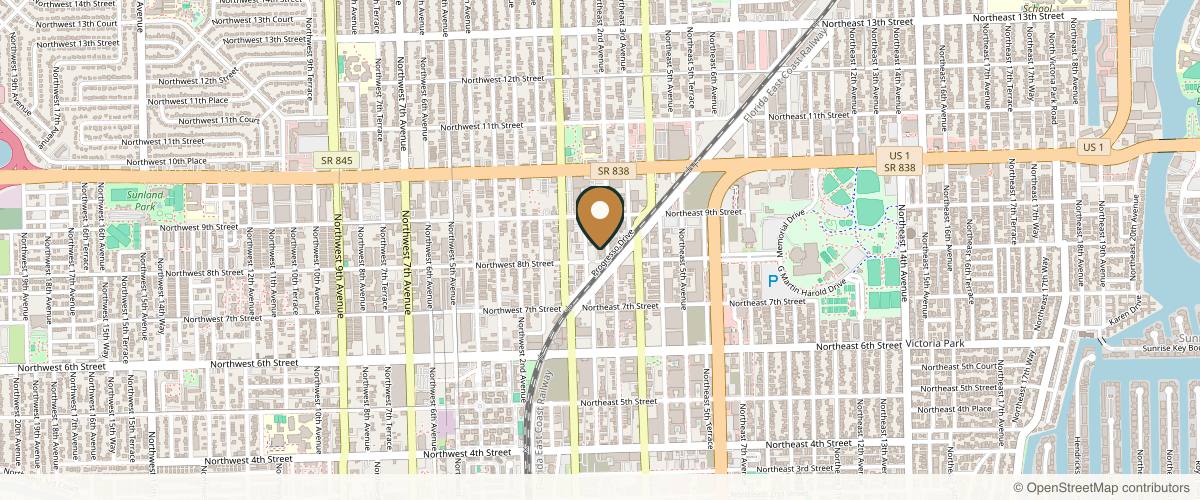 Map showing the exact location of Sana Skin Studio Fort Lauderdale at 807 NE 2nd Ave Unit 320, Fort Lauderdale, FL 33304, USA