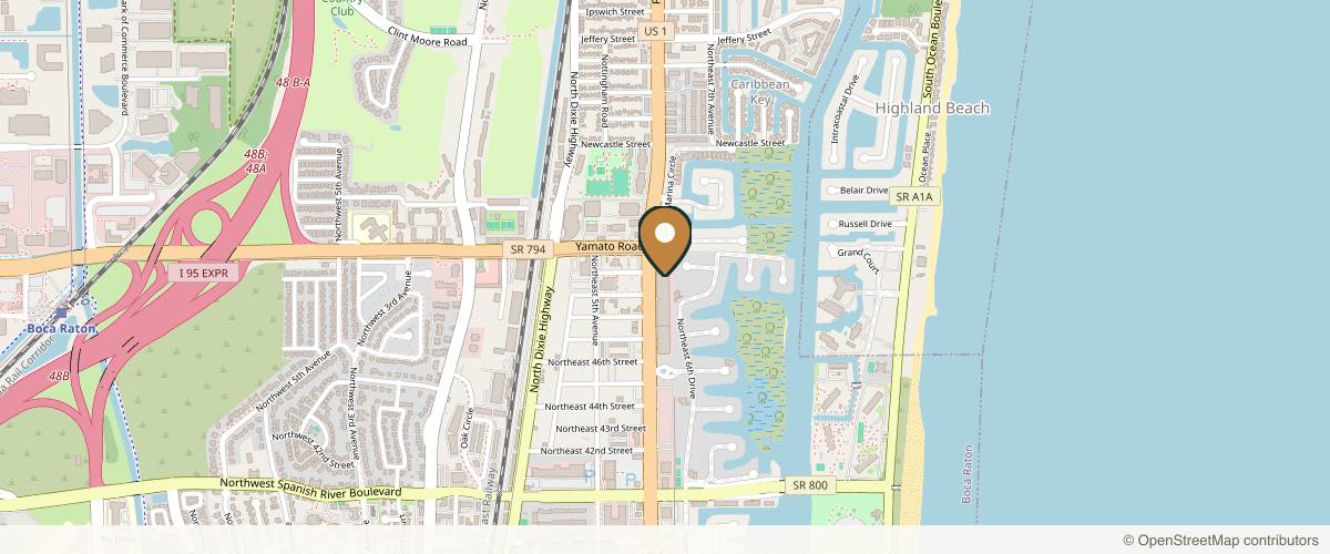 Map showing the exact location of Sanctuary Medical Center at 4800 N Federal Hwy c100 c100, Boca Raton, FL 33431, USA