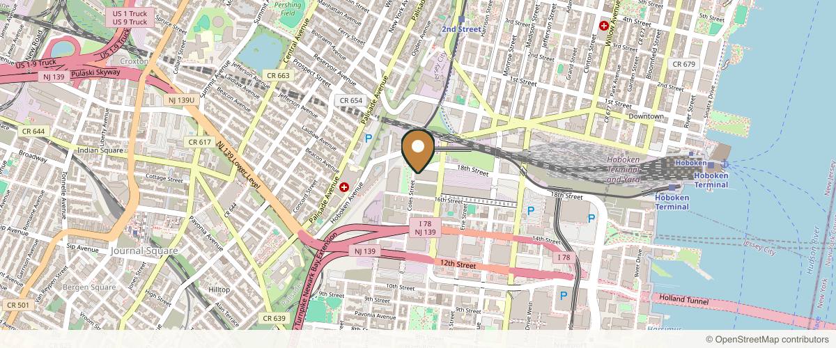 Map showing the exact location of S&J Esthetique Medical Spa - Jersey City, New Jersey at 300 Coles St Apt 203, Jersey City, NJ 07310, USA