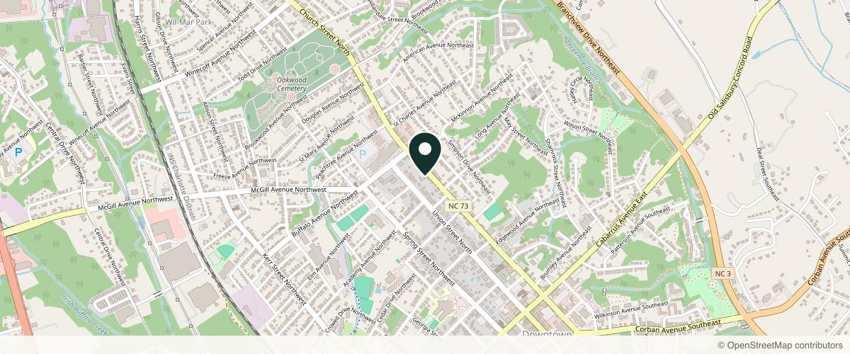 Map showing the exact location of S&N Aesthetics | Med Spa at 241 Church St NE, Concord, NC 28025, USA