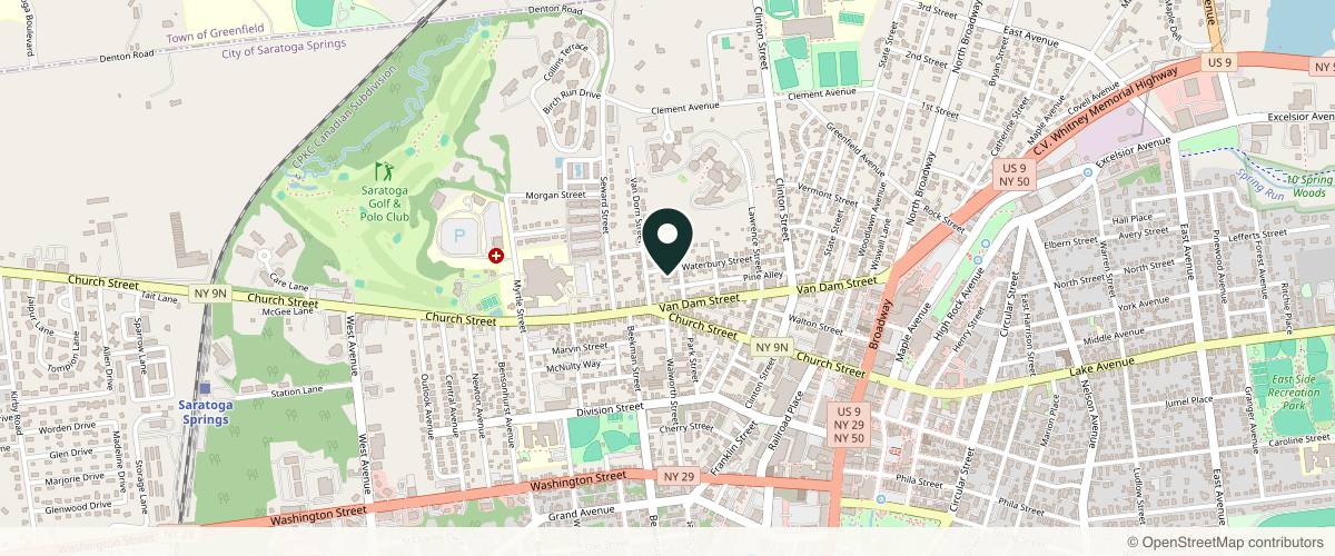 Map showing the exact location of Saratoga Springs Plastic Surgery - Dimitri Koumanis, MD at 7 Wells St #303, Saratoga Springs, NY 12866, USA