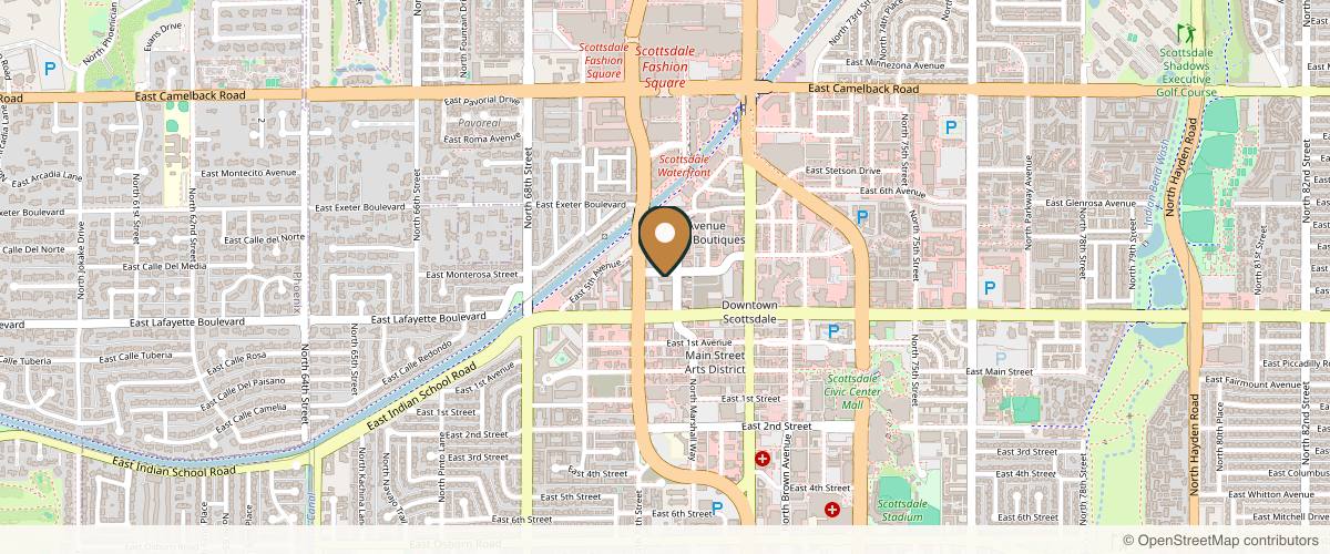 Map showing the exact location of Scottsdale Med Spa at 7045 E 3rd Ave, Scottsdale, AZ 85251, USA