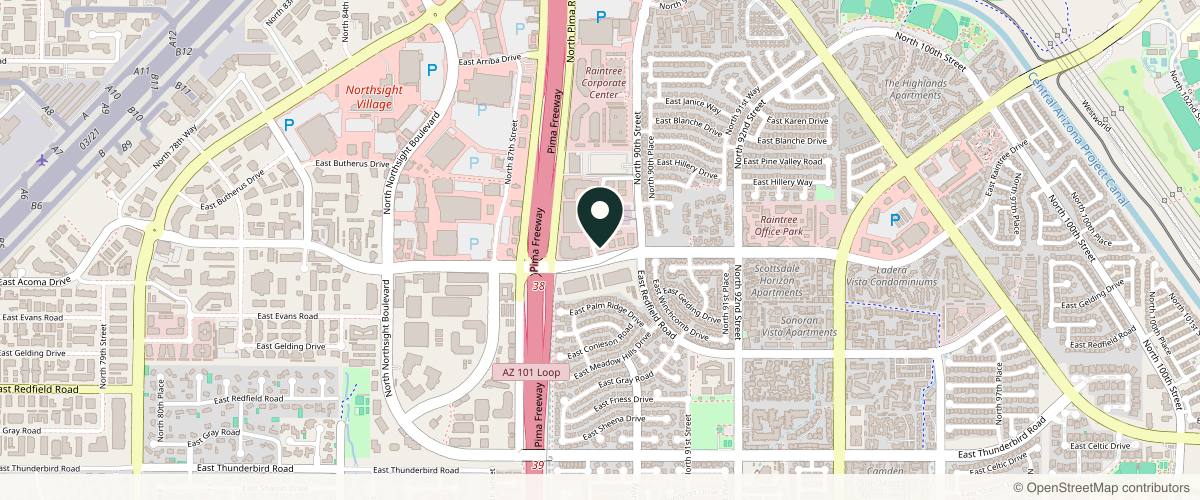 Map showing the exact location of Scottsdale Skin Institute at 8900 E Raintree Dr Ste 300, Scottsdale, AZ 85260