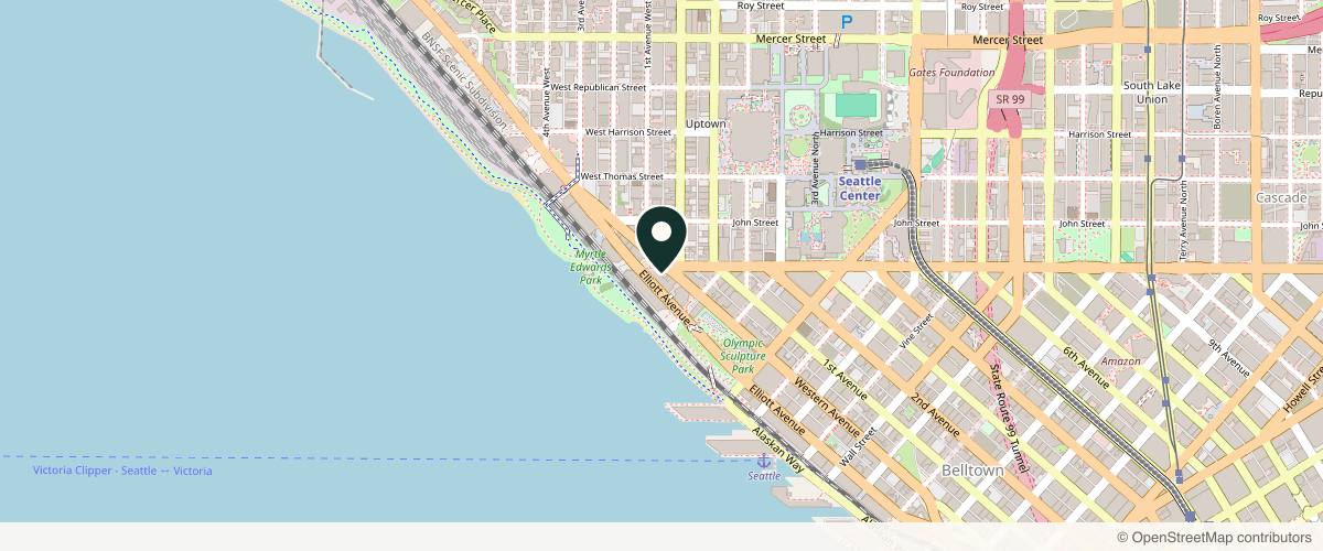 Map showing the exact location of Seattle Aesthetics at 3131 Western Ave #401, Seattle, WA 98121, USA
