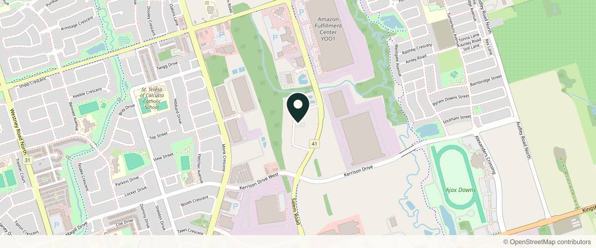 Map showing the exact location of Secret Aesthetics at 40 Blowers Cres Unit 203a, Ajax, ON L1Z 0N4, Canada