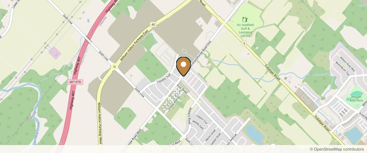 Map showing the exact location of Secret Faces at 108 Burnhamthorpe Rd E, Oakville, ON L6H 0X8, Canada