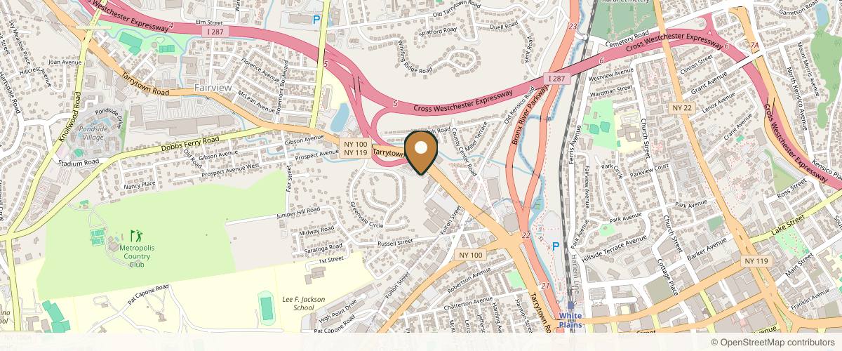 Map showing the exact location of Sedora Medical Aesthetics - White Plains MedSpa at 65 Tarrytown Rd, White Plains, NY 10607, USA