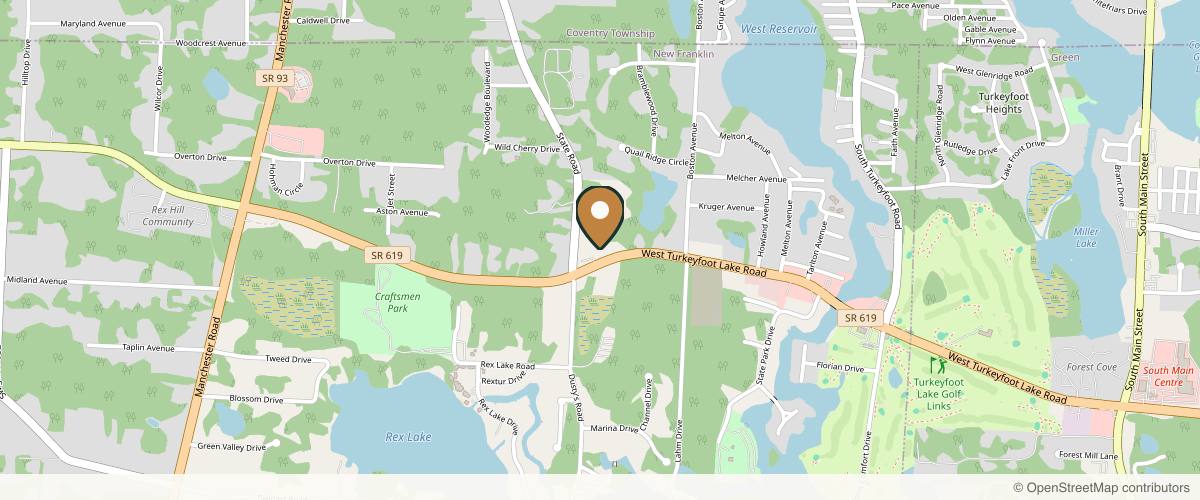 Map showing the exact location of Sei Bello Spa & Salon at The Lakes at 677 W Turkeyfoot Lake Rd, New Franklin, OH 44319, USA