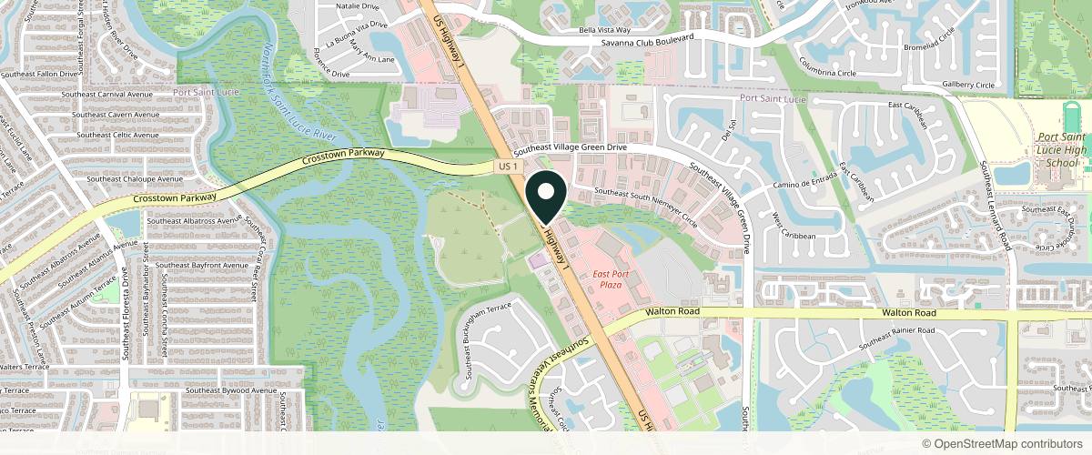 Map showing the exact location of Sejour Medical Aesthetics - Port St Lucie at 8976 S U.S. Hwy 1, Port St. Lucie, FL 34952, USA
