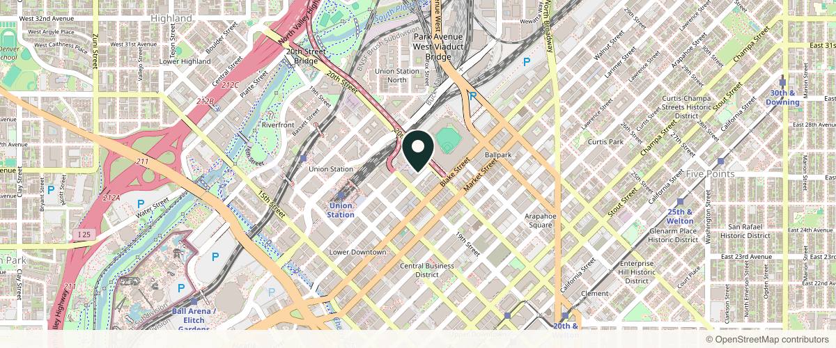 Map showing the exact location of Selective Aesthetics at 1951 Wazee St Apt 210, Denver, CO 80202, USA