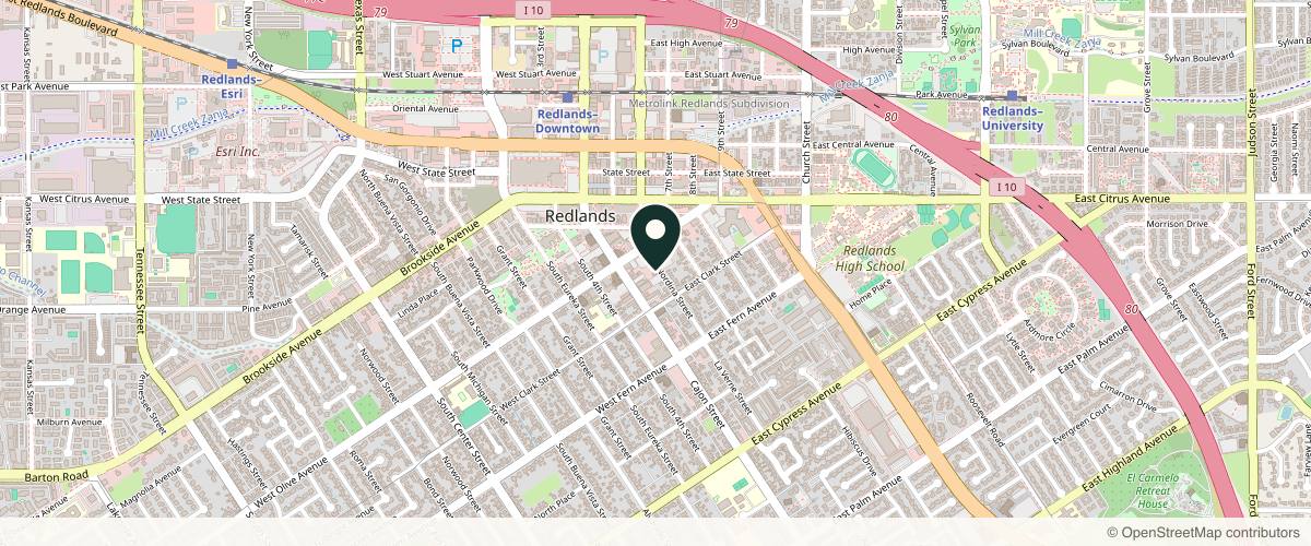 Map showing the exact location of Senza Aesthetic Medicine at 226 Nordina St, Redlands, CA 92373, USA