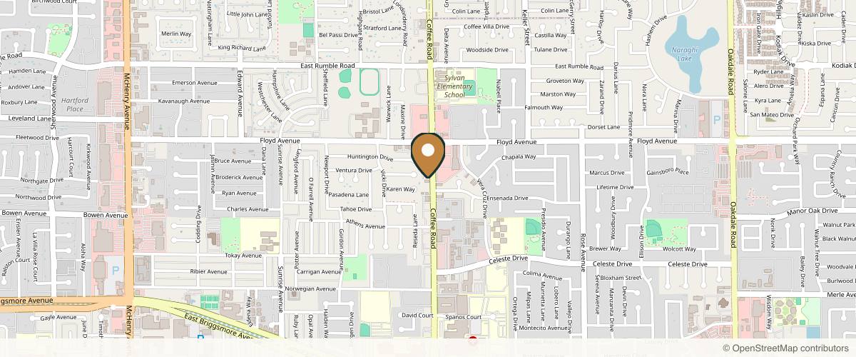 Map showing the exact location of Serene Aesthetics & Wellness MedSpa at 2401 Coffee Rd, Modesto, CA 95355, USA