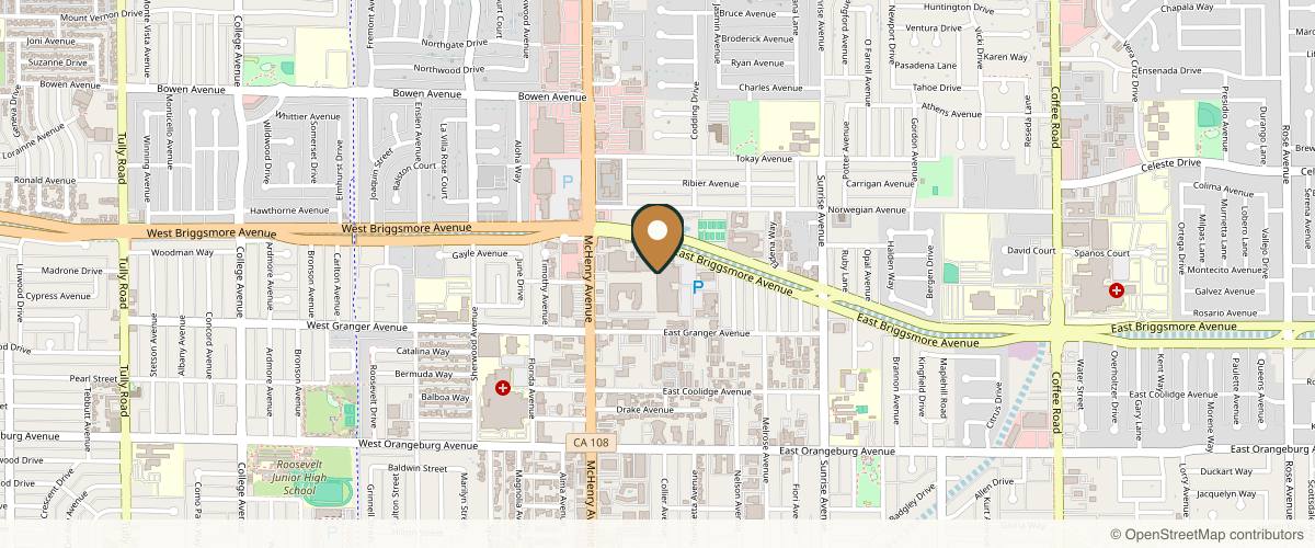 Map showing the exact location of Serene Skin Studio at Sola Salons II, 1700 McHenry Ave Ste 60, Modesto, CA 95350, USA