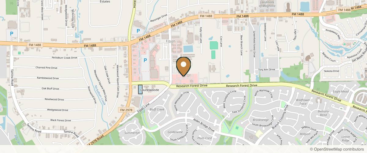 Map showing the exact location of SGK Plastic Surgery at 10080 Research Forest Dr, The Woodlands, TX 77354, USA