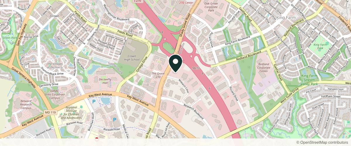 Map showing the exact location of Shady Grove Dermatology - Rockville at 15245 Shady Grove Rd #370, Rockville, MD 20850, USA