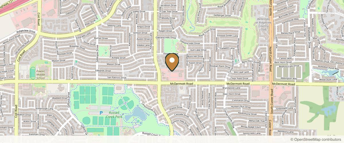 Map showing the exact location of Shahina Hoja Aesthetics (Medspa & Acne Clinic) at 2865 McDermott Rd #225, Plano, TX 75025, USA