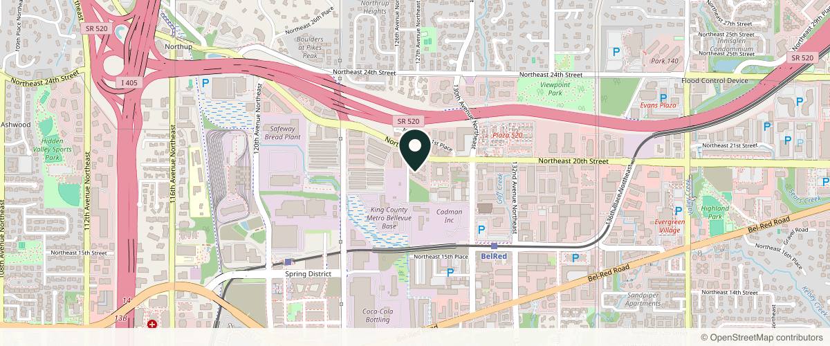 Map showing the exact location of Shinique Esthetics at 12729 Northup Way #7, Bellevue, WA 98005, USA