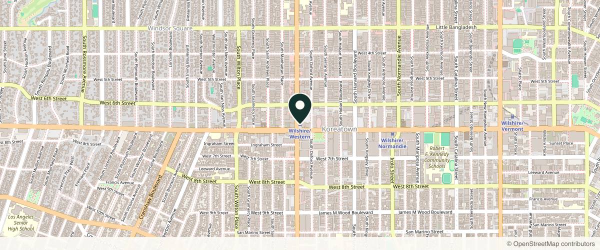 Map showing the exact location of Shiny Laser Skin Clinic at 3785 Wilshire Blvd Apt 228C, Los Angeles, CA 90010, USA