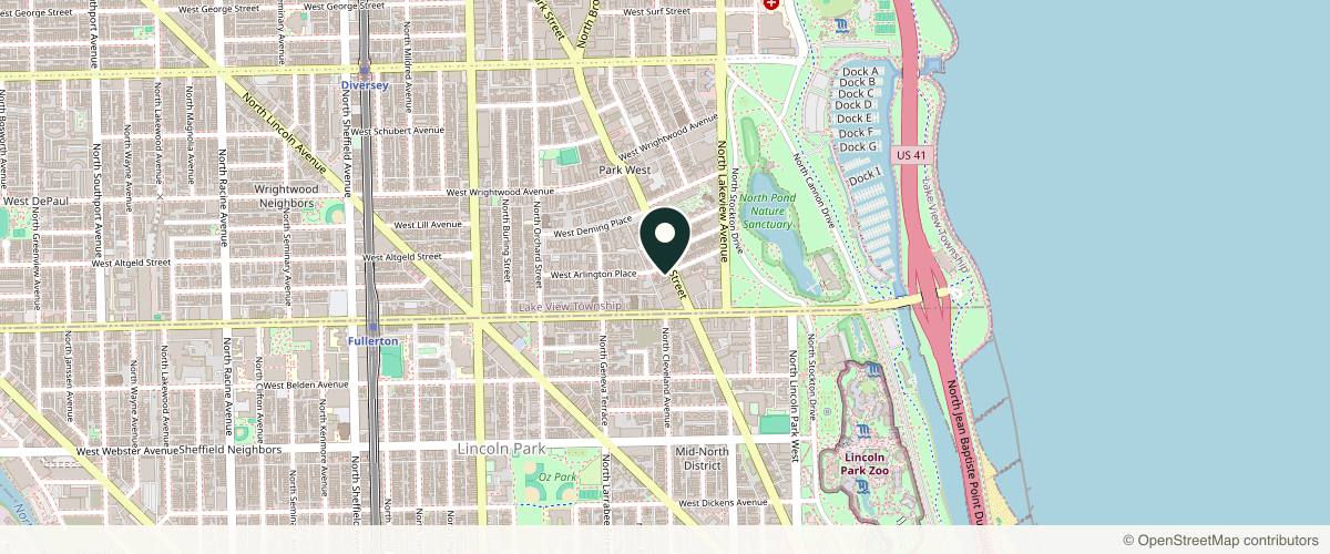 Map showing the exact location of Shot Bar MedSpa at 2444 N Clark St, Chicago, IL 60614, USA