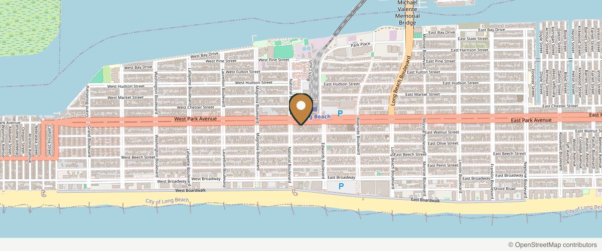 Map showing the exact location of Shots & Bandages at 58 W Park Ave 2nd Floor Suite 1, Long Beach, NY 11561, USA