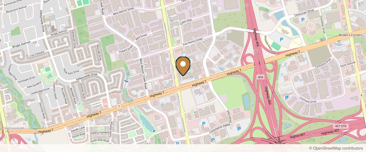 Map showing the exact location of Signature Beauty Lounge Richmond Hill at 600 Hwy 7 Lower level, Richmond Hill, ON L4B 1B2, Canada