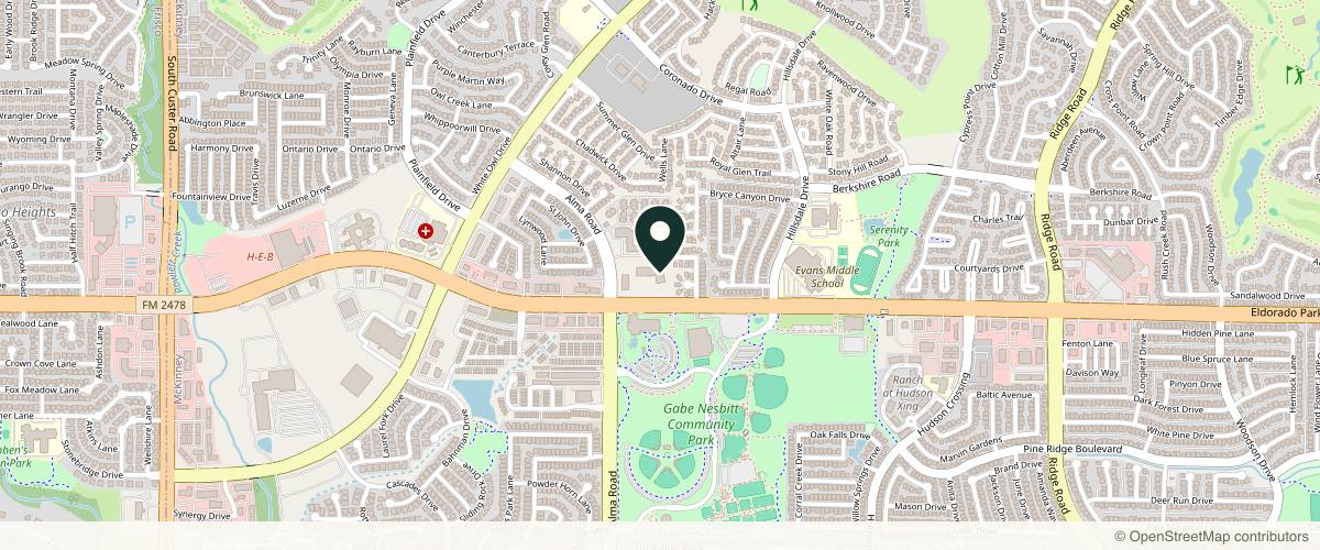 Map showing the exact location of Signature Dermatology and Aesthetics at 7300 Eldorado Pkwy Ste 100, McKinney, TX 75070