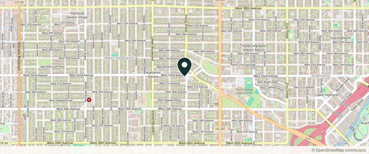 Map showing the exact location of Simply Injectables at 3141 Irving St, Denver, CO 80211, USA