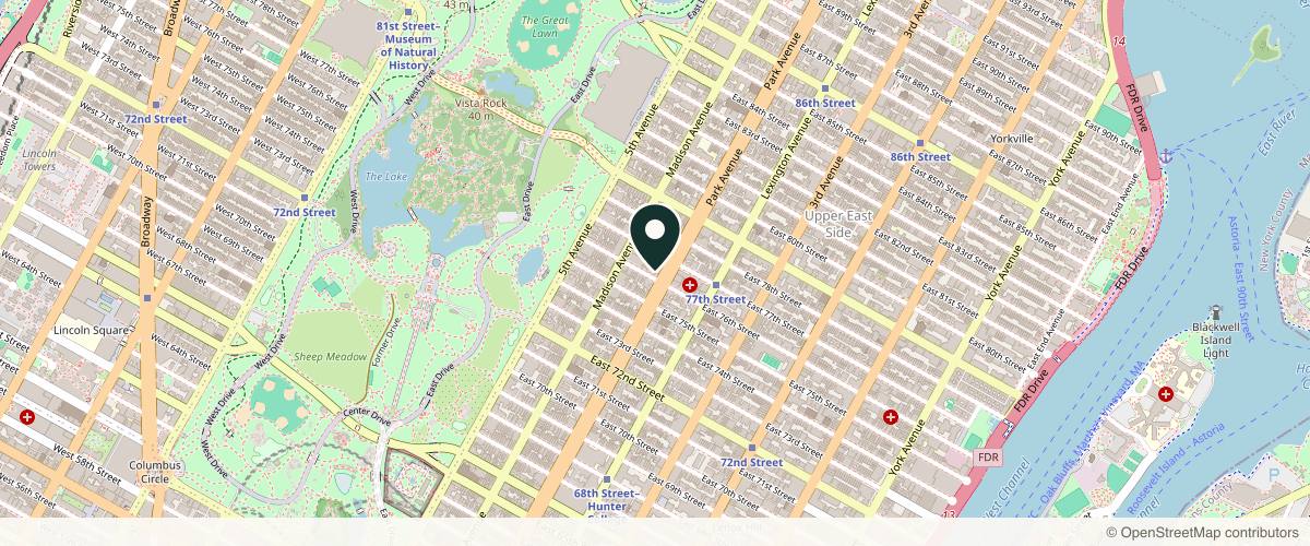 Map showing the exact location of SINY Dermatology at 69 E 76th St, New York, NY 10021