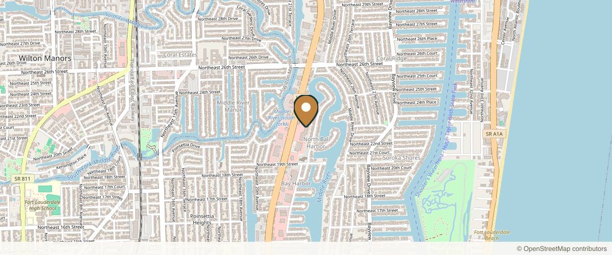 Map showing the exact location of Sisu Clinic Fort Lauderdale at River Market, 2382 N Federal Hwy, Fort Lauderdale, FL 33305, USA