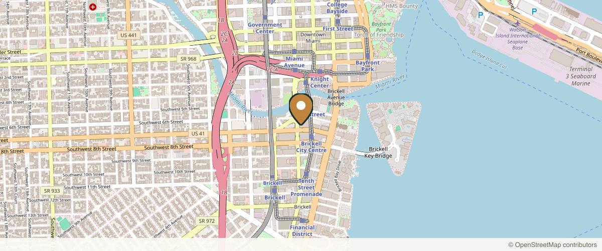 Map showing the exact location of Sisu Clinic Miami at Centre, 701 S Miami Ave Apt 364c, Miami, FL 33131, USA