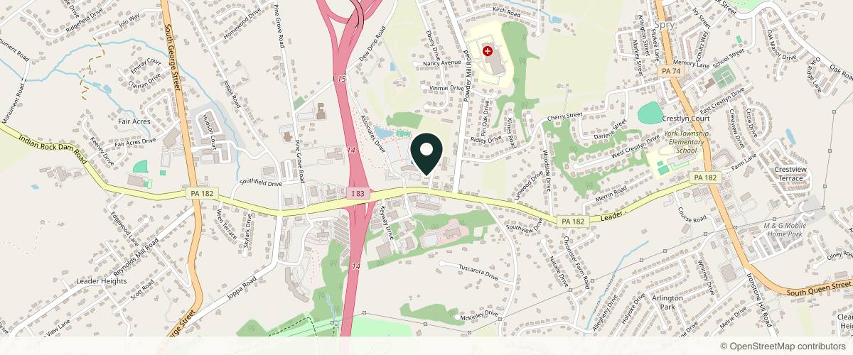 Map showing the exact location of Skin Aesthetics Medical & Wellness Spa at 1946 Security Dr, York, PA 17402, USA