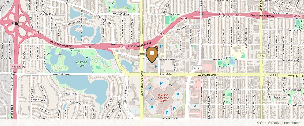 Map showing the exact location of Skin Artisans at Edina Plastic Surgery at 6525 France Ave S Suite 305, Edina, MN 55435, USA