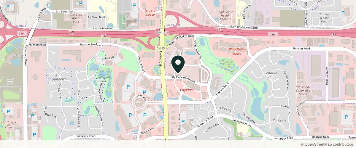 Map showing the exact location of Skin Artisans - Woodbury at 237 Radio Dr Ste 115, Woodbury, MN 55125, USA