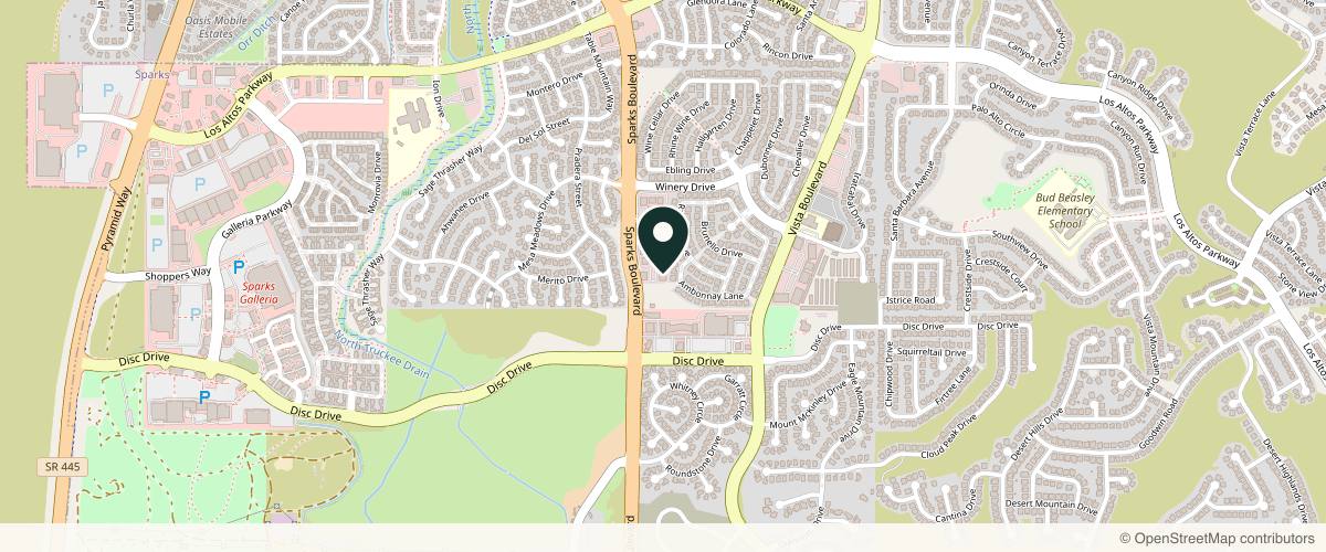 Map showing the exact location of Skin Cancer and Dermatology Institute - Sparks at 4814 Sparks Blvd, Sparks, NV 89436
