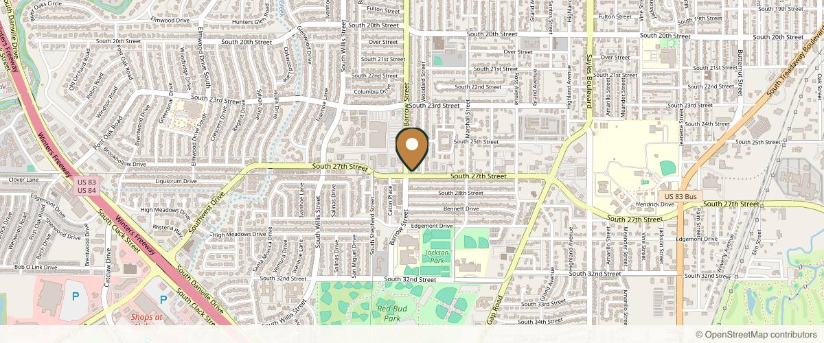 Map showing the exact location of Skin Care & Spa by Pamala at 2625 Barrow St, Abilene, TX 79605, USA