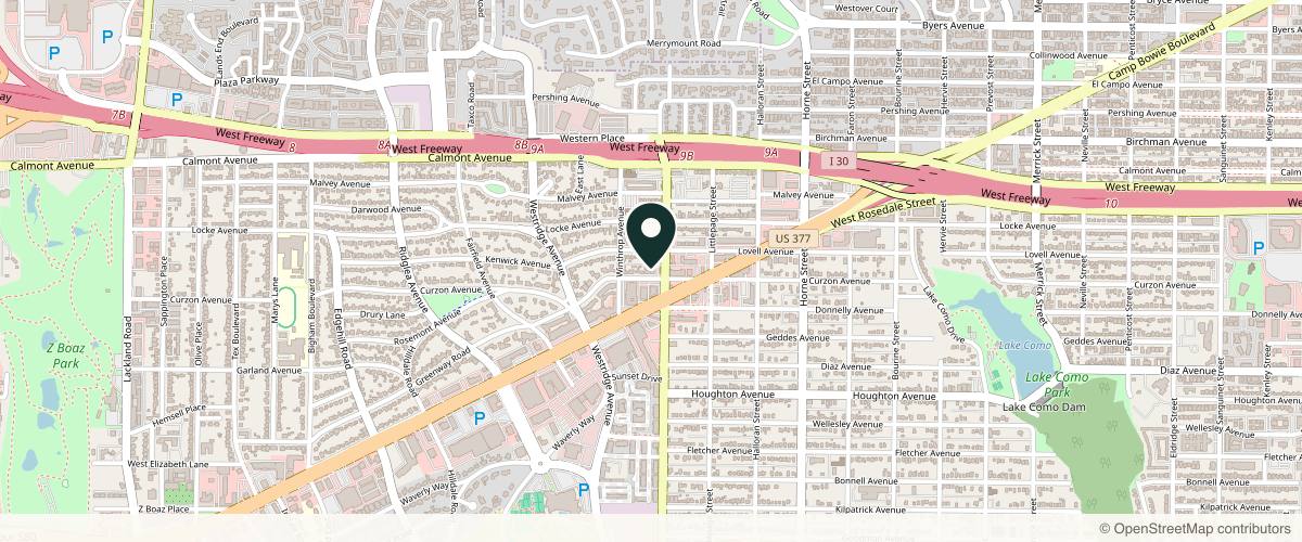 Map showing the exact location of Skin Care Fort Worth at 6010 Curzon Ave, Fort Worth, TX 76116, USA