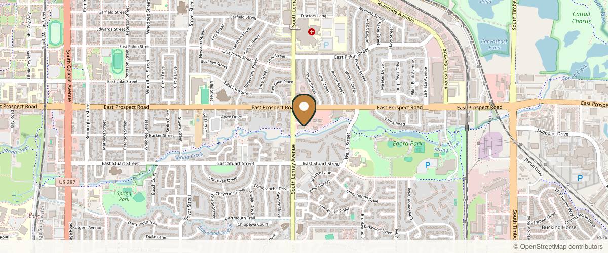 Map showing the exact location of Skin Deep at 1630 S Lemay Ave #8, Fort Collins, CO 80525, USA