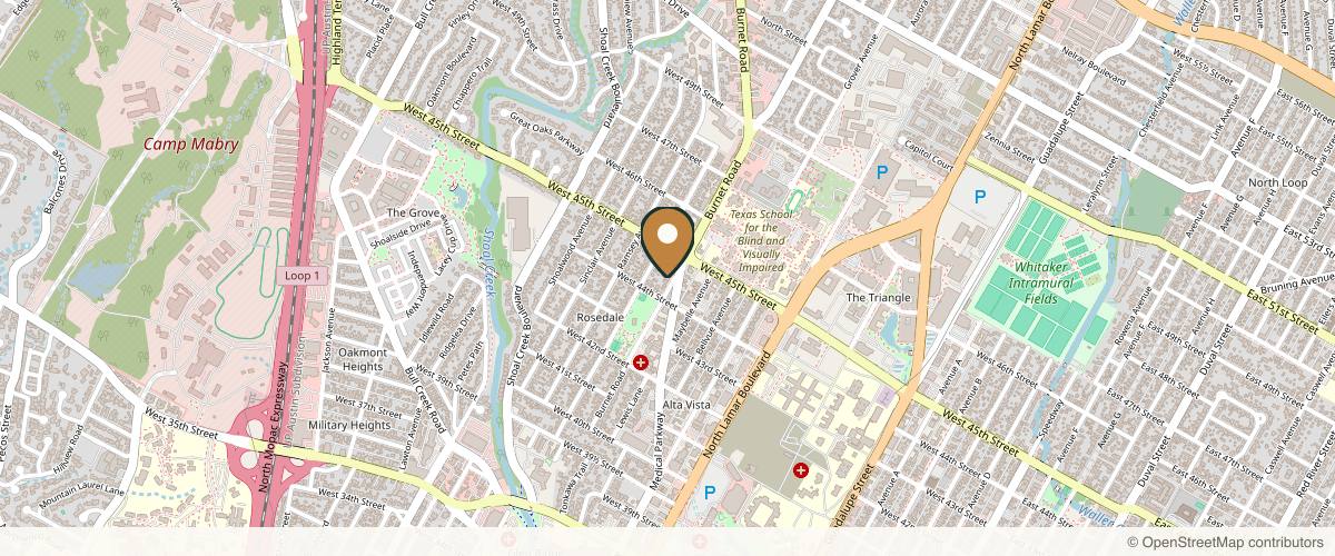 Map showing the exact location of Skin Envy Austin- Central at 4408 Burnet Rd, Austin, TX 78756, USA