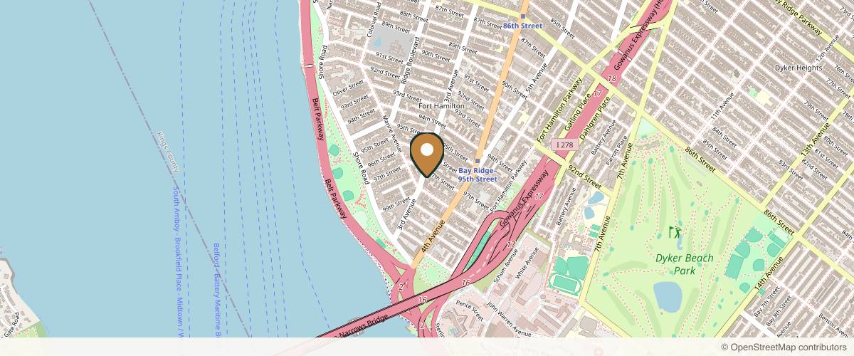 Map showing the exact location of Skin Envy Cosmetic and Laser Center at 9707 3rd Ave Ste C 2nd Floor, Brooklyn, NY 11209, USA