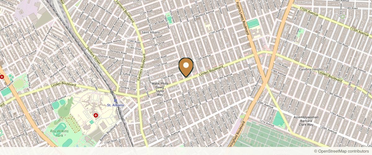 Map showing the exact location of Skin Esteem by B. Beckford at 196-09 Linden Blvd, St. Albans, NY 11412, USA