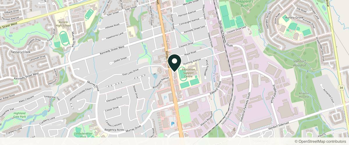 Map showing the exact location of Skin Excellence Medspa at Third Floor of, TD building, 14845 Yonge St Unit 301, Aurora, ON L4G 6H8, Canada