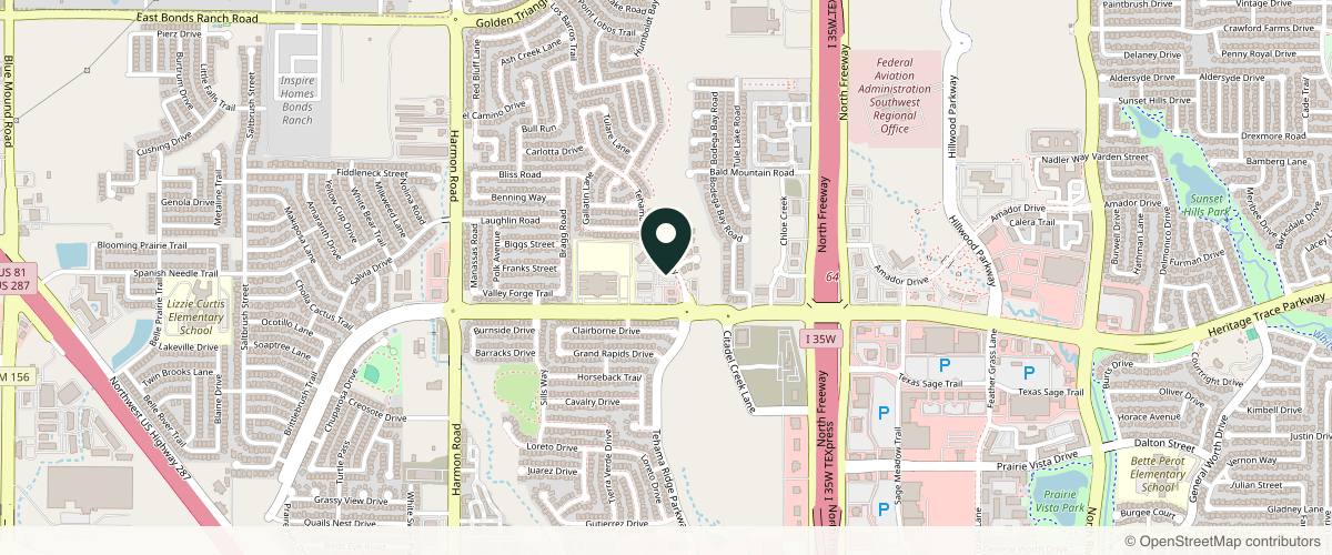 Map showing the exact location of Skin Glow Medspa at 9705 Tehama Ridge Pkwy Ste 101, Fort Worth, TX 76177, USA