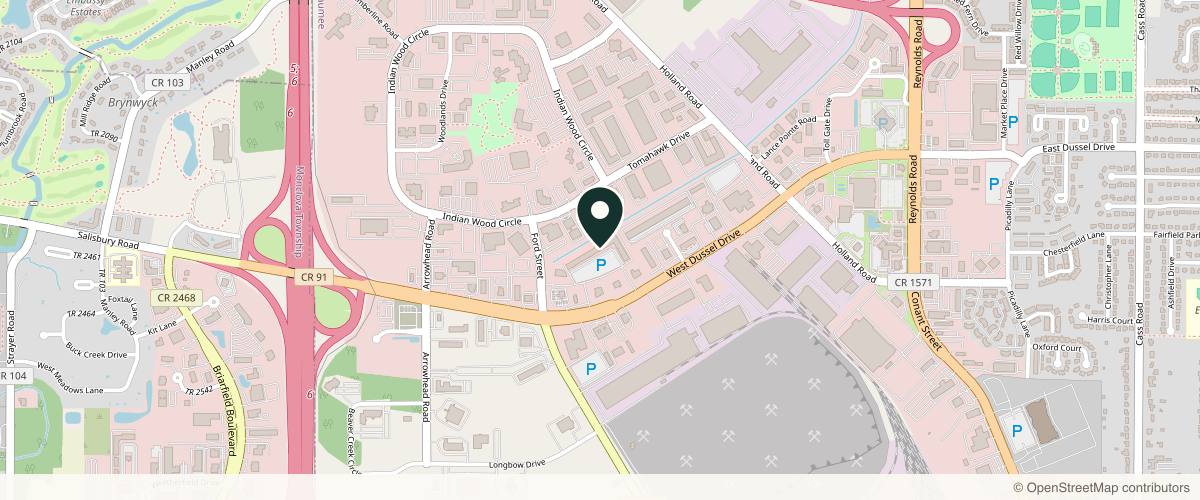 Map showing the exact location of Skin Health Spa at 455 W Dussel Dr, Maumee, OH 43537, USA
