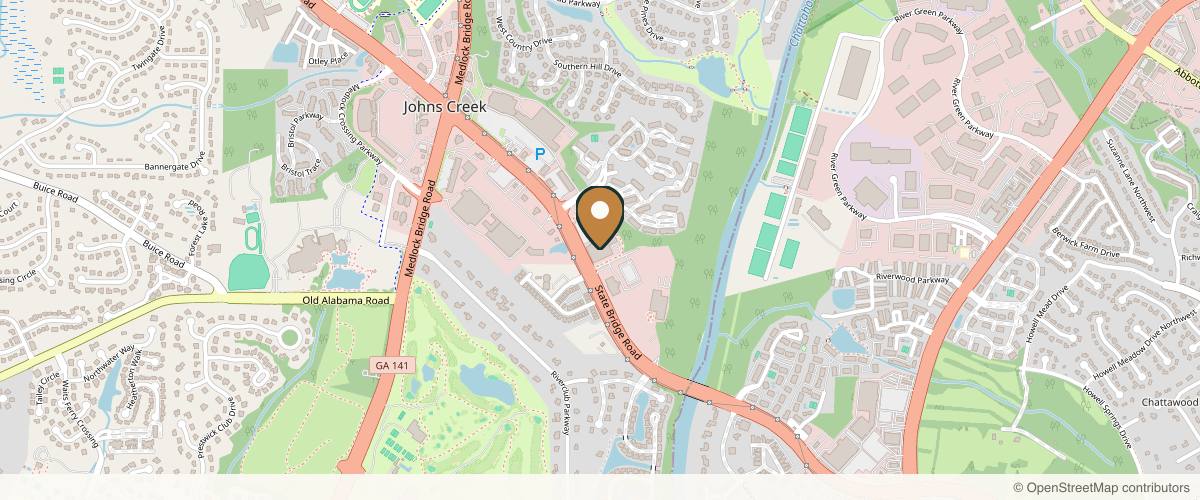 Map showing the exact location of Skin Lab by Inga RN LLC at 5945 State Bridge Rd suit #123, Johns Creek, GA 30097, USA