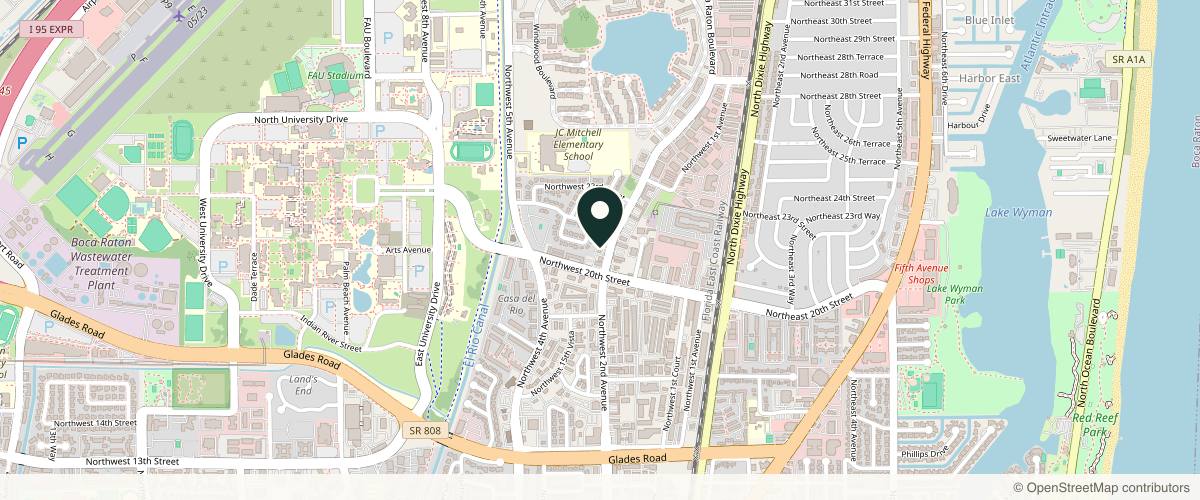 Map showing the exact location of Skin Lounge Med Spa at 2061 NW 2nd Ave #205, Boca Raton, FL 33431, USA