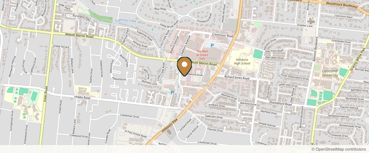 Map showing the exact location of Skin MB at 2225 Bandywood Dr, Nashville, TN 37215, USA